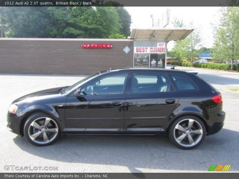 Brilliant Black / Black 2012 Audi A3 2.0T quattro