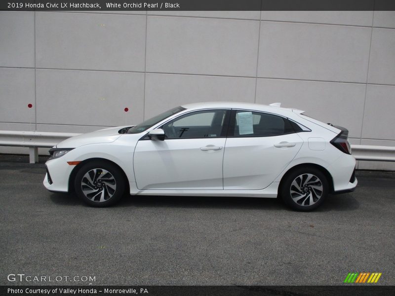 White Orchid Pearl / Black 2019 Honda Civic LX Hatchback