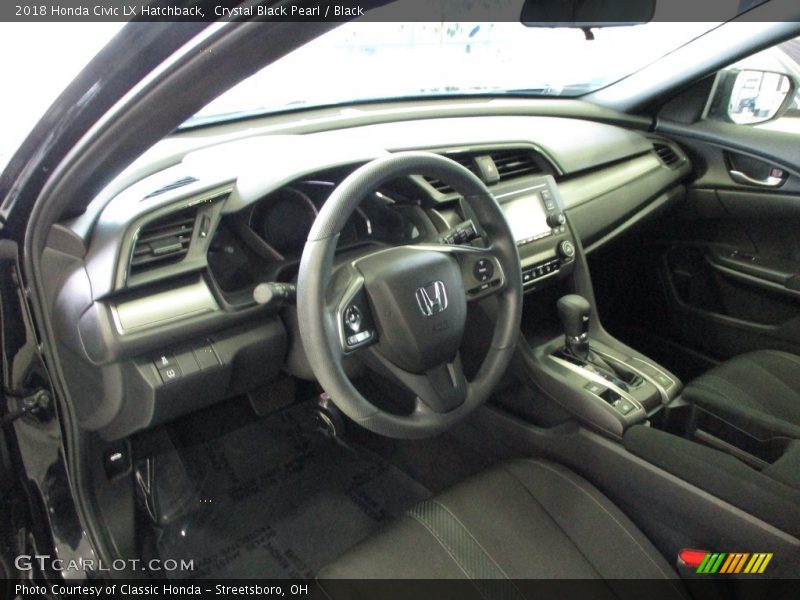 Crystal Black Pearl / Black 2018 Honda Civic LX Hatchback