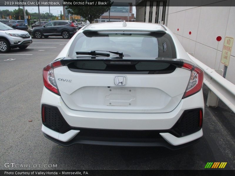 White Orchid Pearl / Black 2019 Honda Civic LX Hatchback