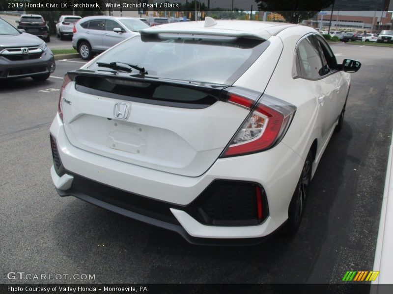 White Orchid Pearl / Black 2019 Honda Civic LX Hatchback