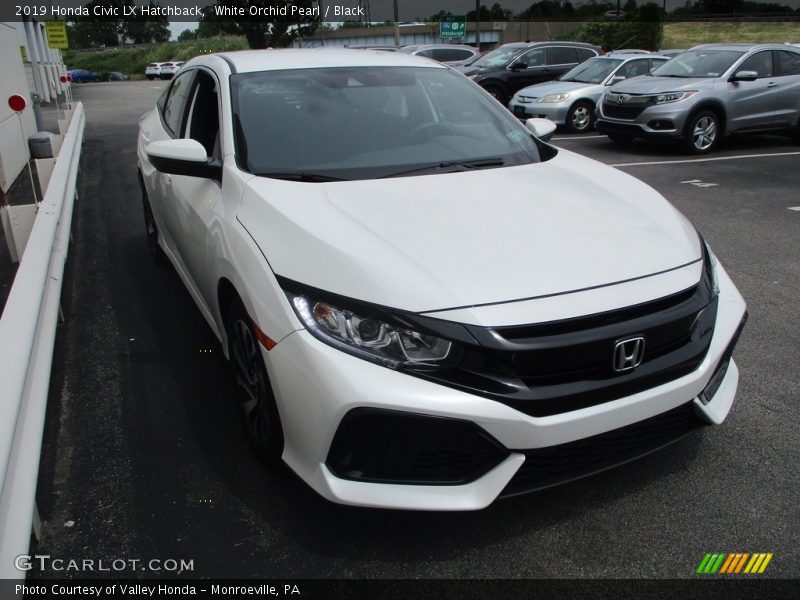 White Orchid Pearl / Black 2019 Honda Civic LX Hatchback