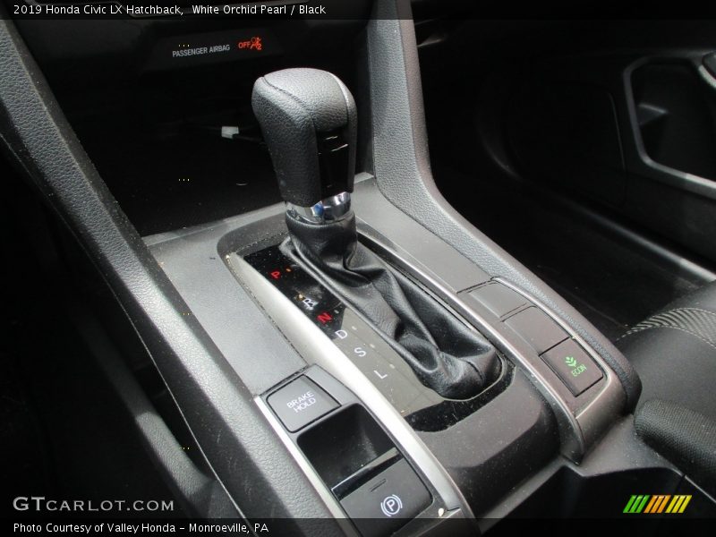 White Orchid Pearl / Black 2019 Honda Civic LX Hatchback