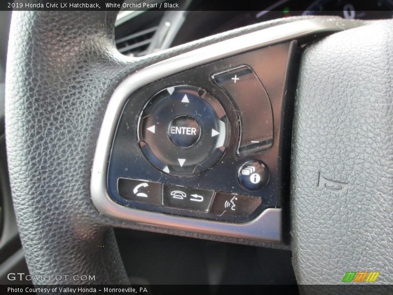 White Orchid Pearl / Black 2019 Honda Civic LX Hatchback