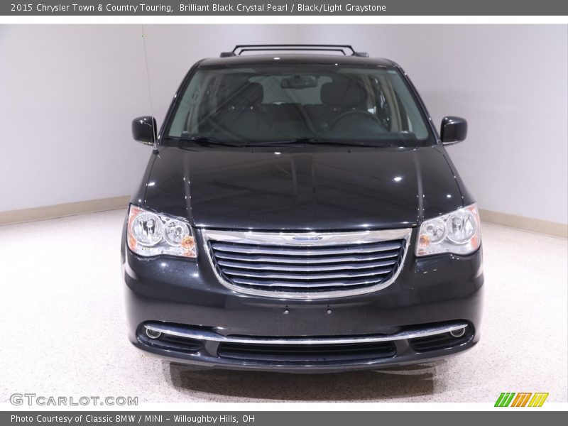 Brilliant Black Crystal Pearl / Black/Light Graystone 2015 Chrysler Town & Country Touring