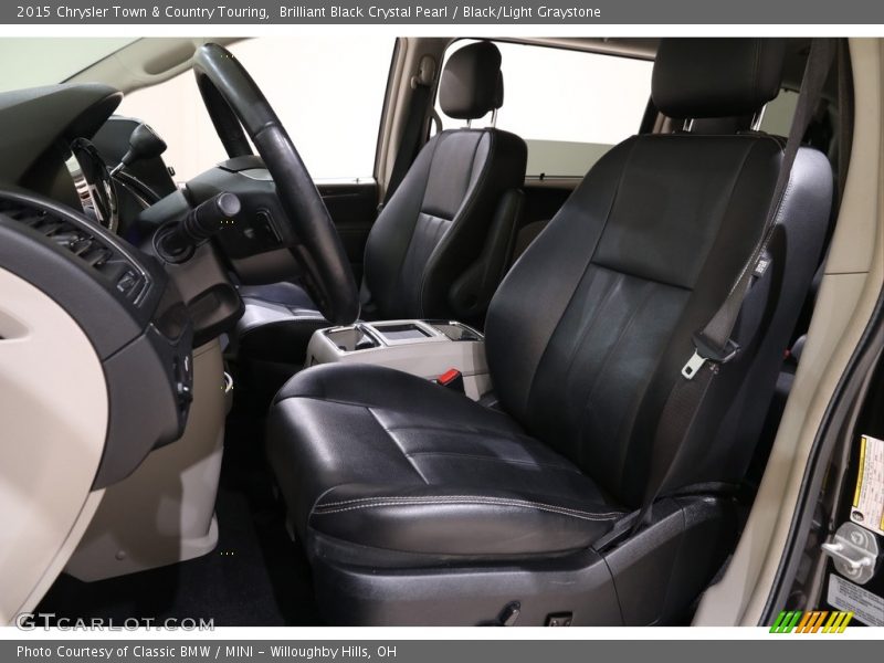 Brilliant Black Crystal Pearl / Black/Light Graystone 2015 Chrysler Town & Country Touring