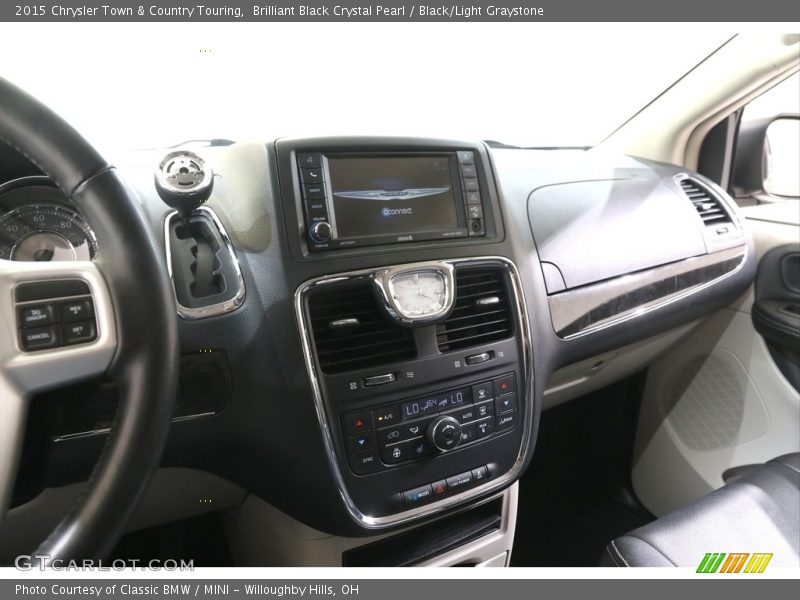 Brilliant Black Crystal Pearl / Black/Light Graystone 2015 Chrysler Town & Country Touring