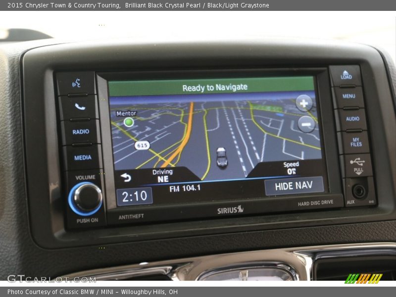 Brilliant Black Crystal Pearl / Black/Light Graystone 2015 Chrysler Town & Country Touring