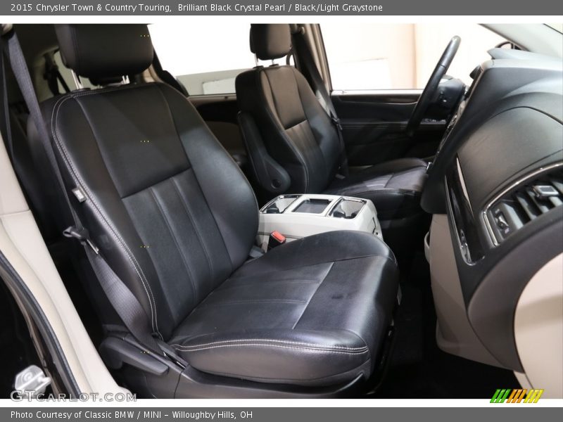 Brilliant Black Crystal Pearl / Black/Light Graystone 2015 Chrysler Town & Country Touring