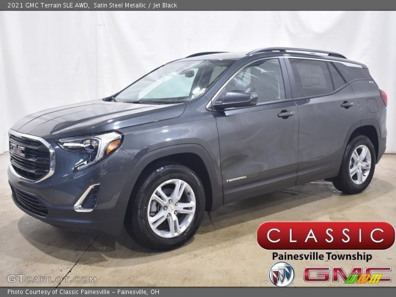 Satin Steel Metallic / Jet Black 2021 GMC Terrain SLE AWD