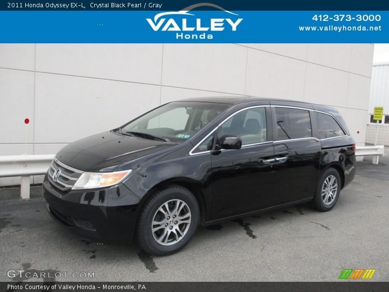 Crystal Black Pearl / Gray 2011 Honda Odyssey EX-L