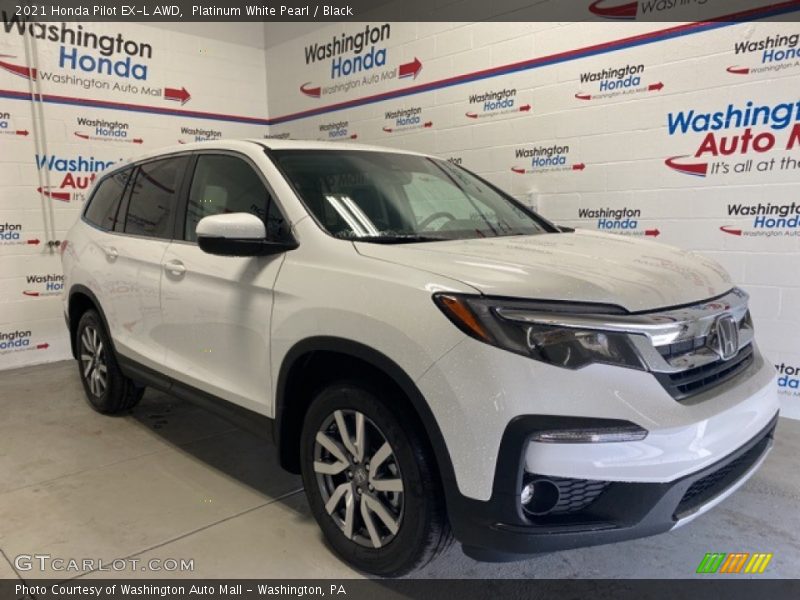 Platinum White Pearl / Black 2021 Honda Pilot EX-L AWD