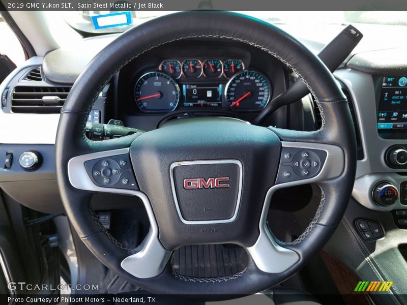 Satin Steel Metallic / Jet Black 2019 GMC Yukon SLT