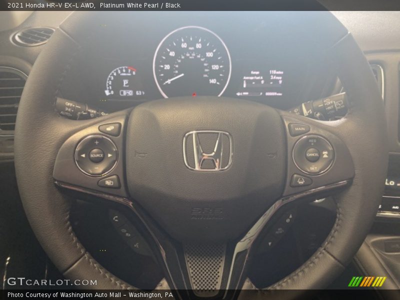 Platinum White Pearl / Black 2021 Honda HR-V EX-L AWD