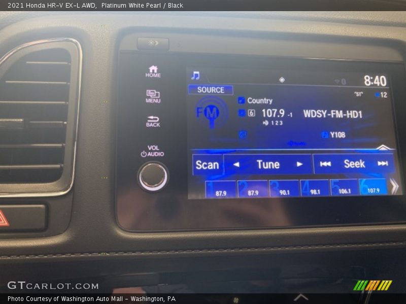 Platinum White Pearl / Black 2021 Honda HR-V EX-L AWD