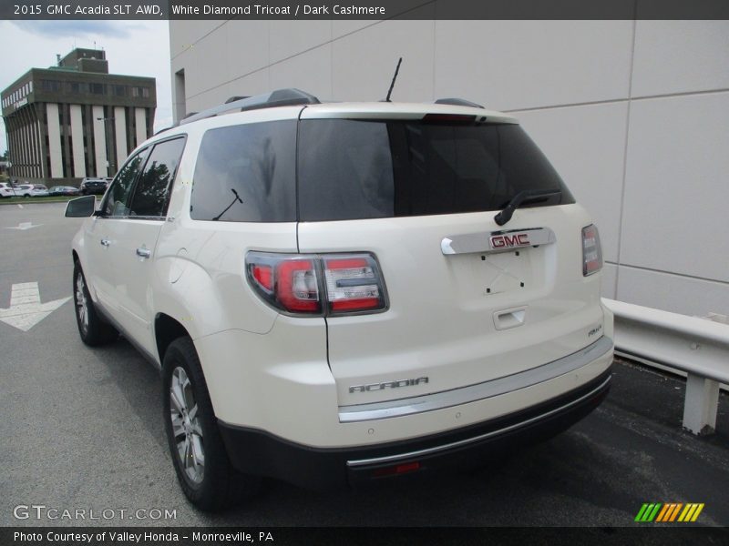 White Diamond Tricoat / Dark Cashmere 2015 GMC Acadia SLT AWD