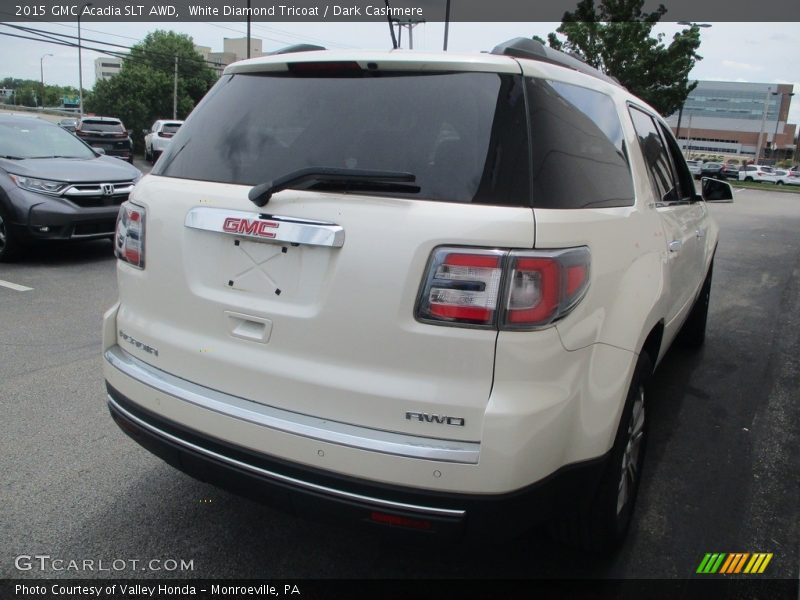 White Diamond Tricoat / Dark Cashmere 2015 GMC Acadia SLT AWD