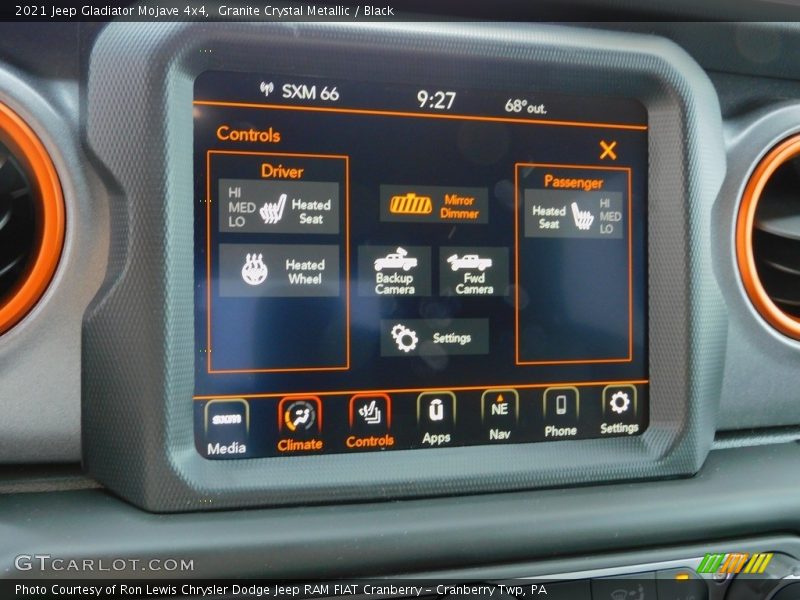 Controls of 2021 Gladiator Mojave 4x4