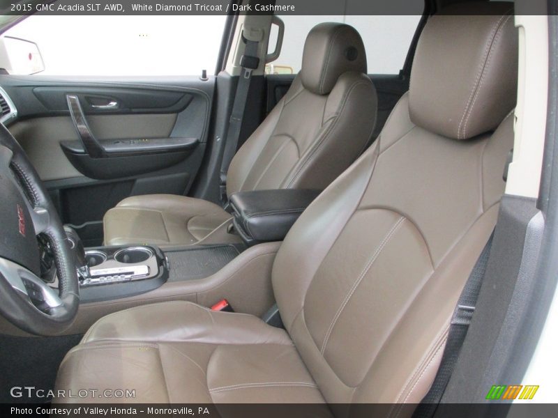 White Diamond Tricoat / Dark Cashmere 2015 GMC Acadia SLT AWD