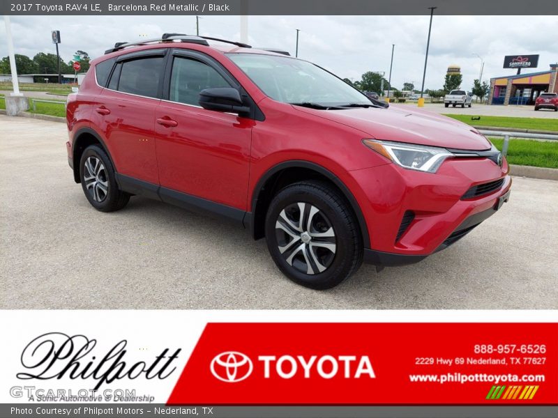 Barcelona Red Metallic / Black 2017 Toyota RAV4 LE