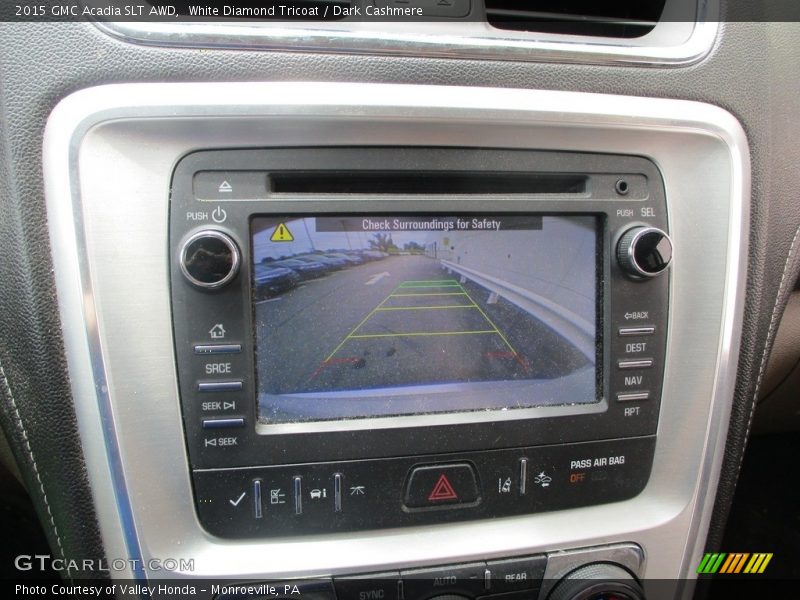White Diamond Tricoat / Dark Cashmere 2015 GMC Acadia SLT AWD