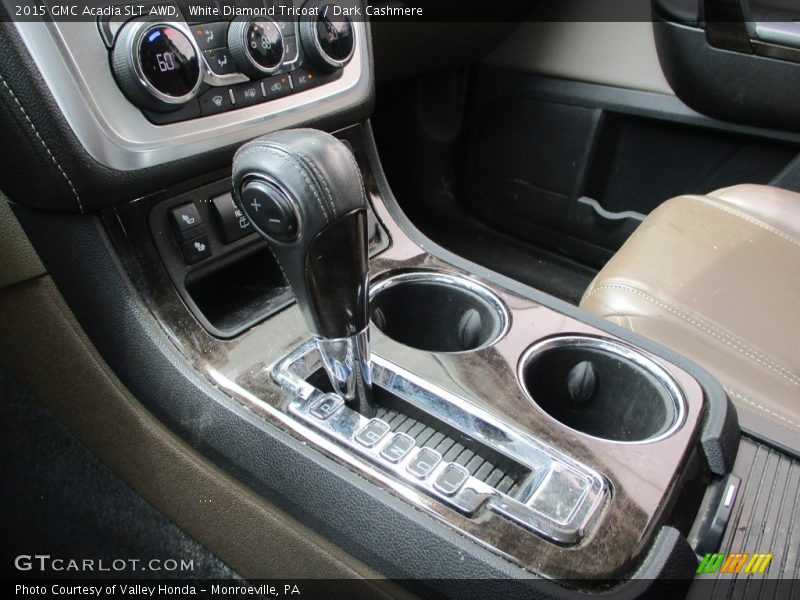 White Diamond Tricoat / Dark Cashmere 2015 GMC Acadia SLT AWD
