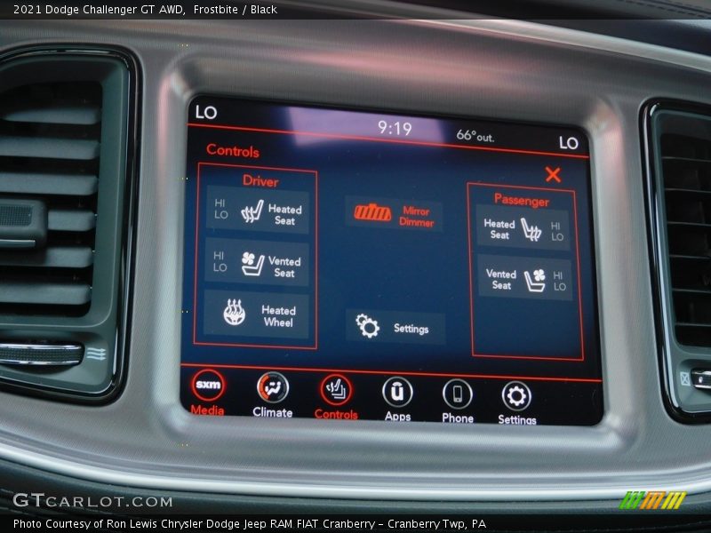 Controls of 2021 Challenger GT AWD