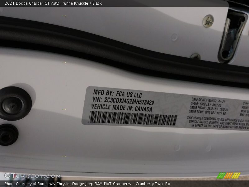 White Knuckle / Black 2021 Dodge Charger GT AWD
