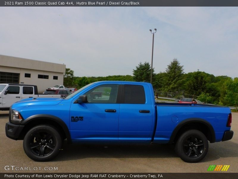 Hydro Blue Pearl / Diesel Gray/Black 2021 Ram 1500 Classic Quad Cab 4x4