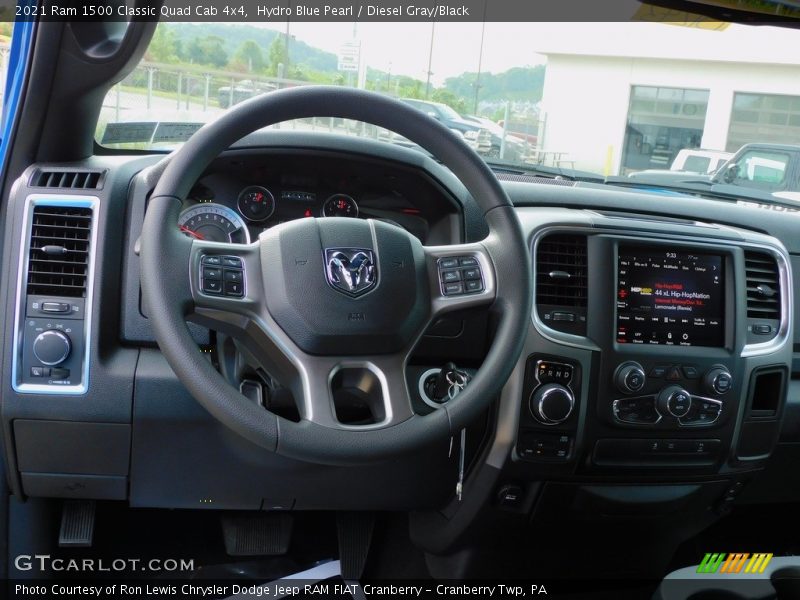 Hydro Blue Pearl / Diesel Gray/Black 2021 Ram 1500 Classic Quad Cab 4x4