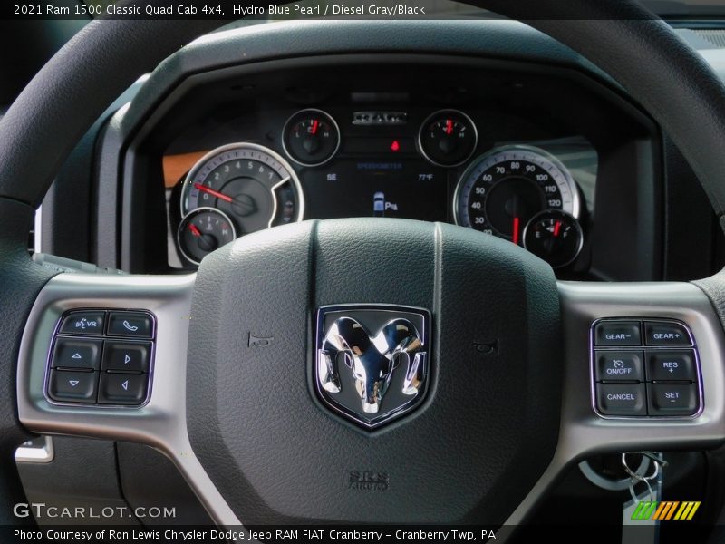 Hydro Blue Pearl / Diesel Gray/Black 2021 Ram 1500 Classic Quad Cab 4x4