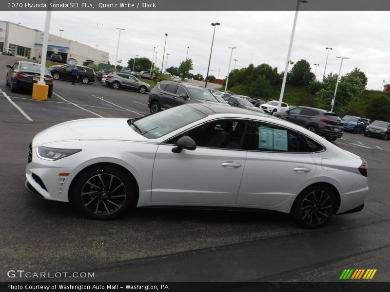 Quartz White / Black 2020 Hyundai Sonata SEL Plus
