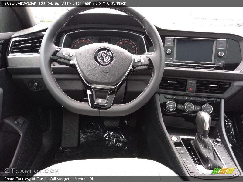 Deep Black Pearl / Storm Gray/Black 2021 Volkswagen Jetta R-Line
