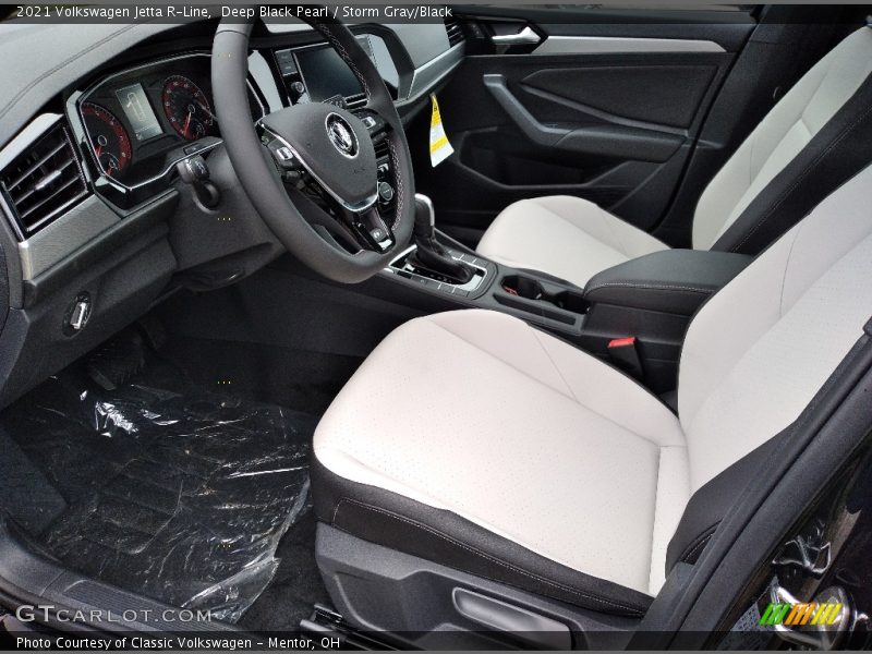 Deep Black Pearl / Storm Gray/Black 2021 Volkswagen Jetta R-Line