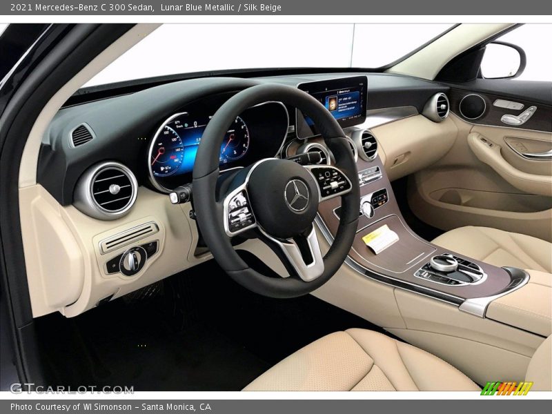 Lunar Blue Metallic / Silk Beige 2021 Mercedes-Benz C 300 Sedan