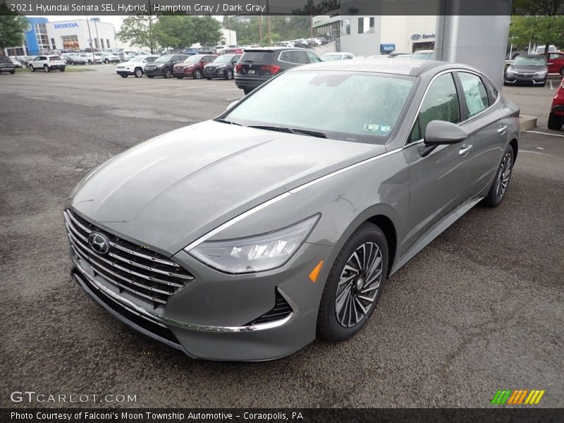 Hampton Gray / Dark Gray 2021 Hyundai Sonata SEL Hybrid