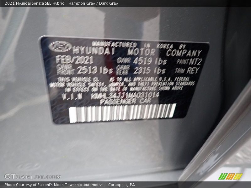NT2 - 2021 Hyundai Sonata SEL Hybrid