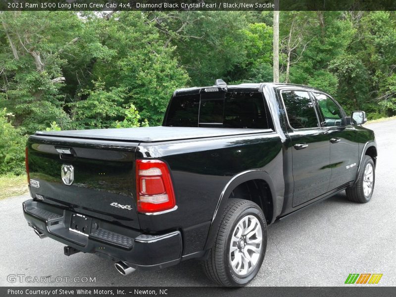 Diamond Black Crystal Pearl / Black/New Saddle 2021 Ram 1500 Long Horn Crew Cab 4x4