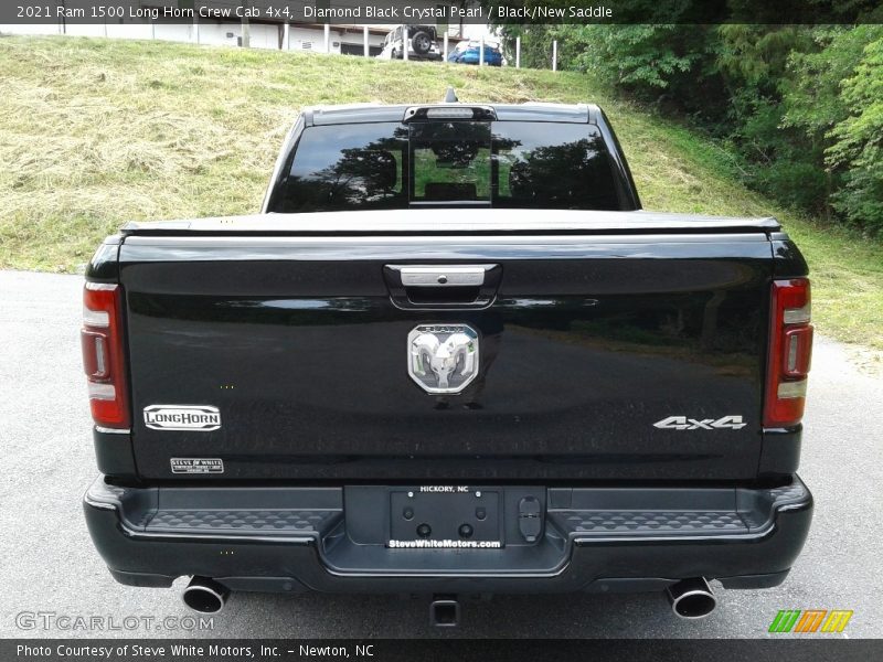 Diamond Black Crystal Pearl / Black/New Saddle 2021 Ram 1500 Long Horn Crew Cab 4x4