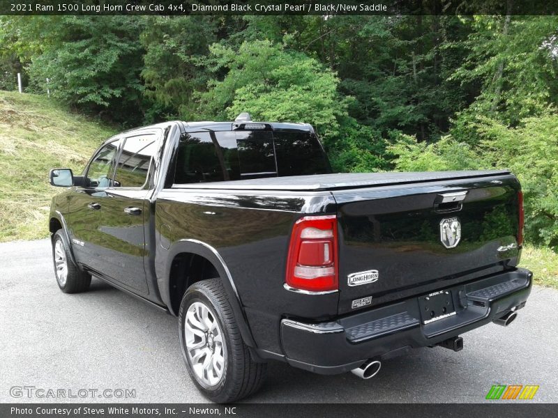 Diamond Black Crystal Pearl / Black/New Saddle 2021 Ram 1500 Long Horn Crew Cab 4x4