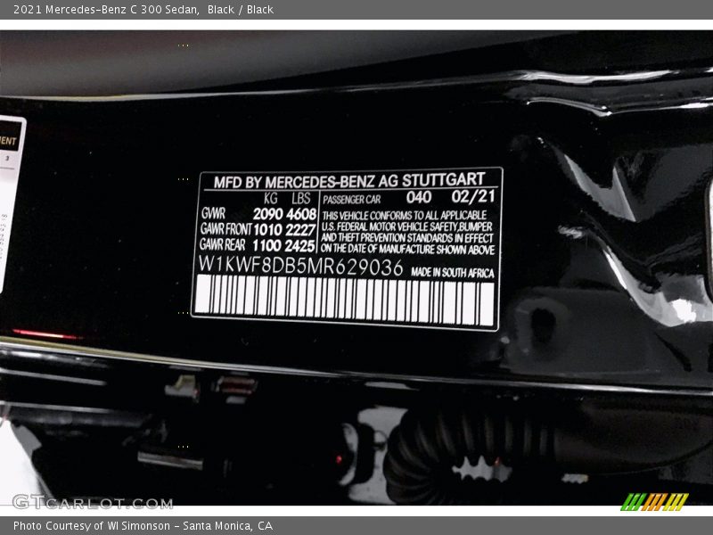 Black / Black 2021 Mercedes-Benz C 300 Sedan