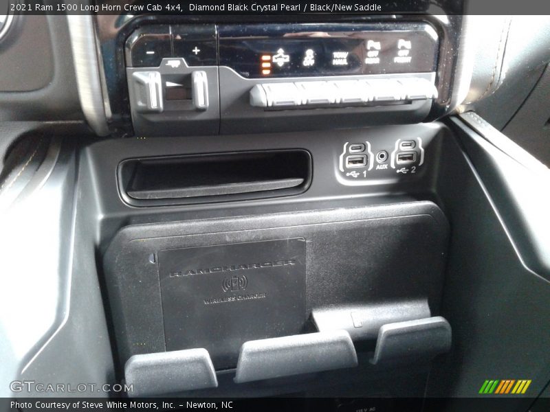 Diamond Black Crystal Pearl / Black/New Saddle 2021 Ram 1500 Long Horn Crew Cab 4x4