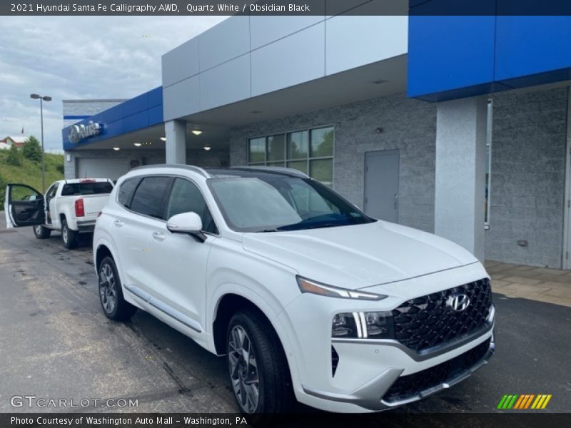 Quartz White / Obsidian Black 2021 Hyundai Santa Fe Calligraphy AWD