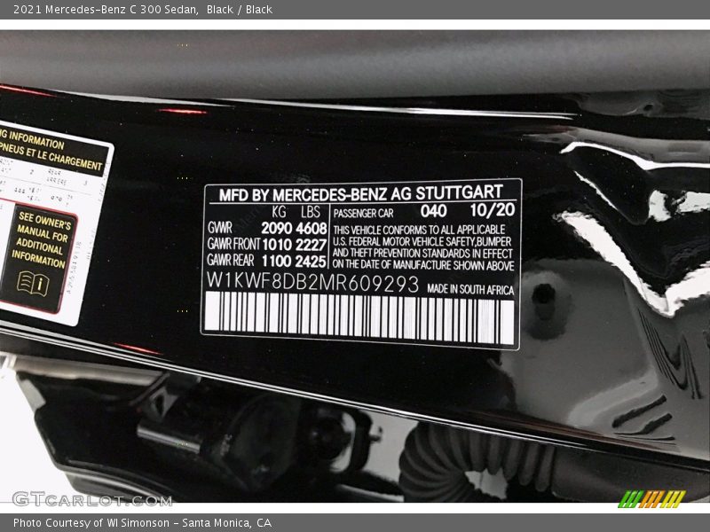 Black / Black 2021 Mercedes-Benz C 300 Sedan
