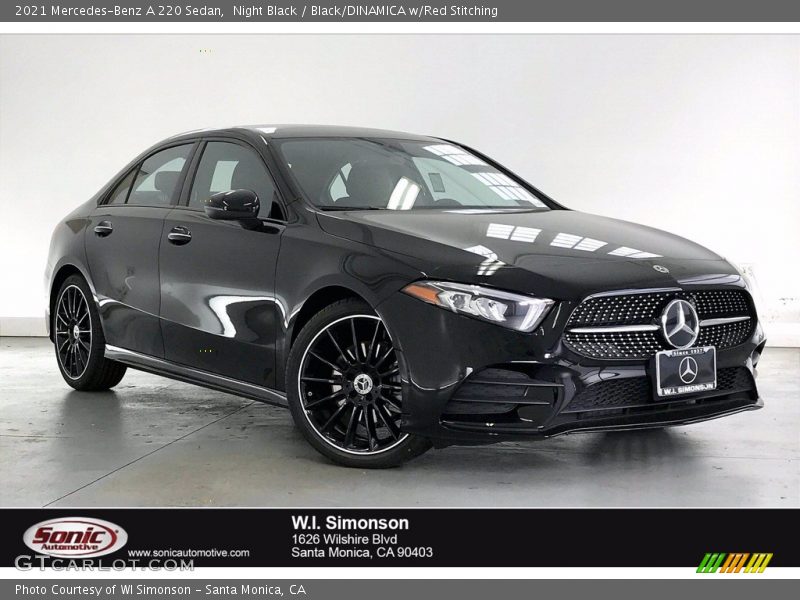 Night Black / Black/DINAMICA w/Red Stitching 2021 Mercedes-Benz A 220 Sedan