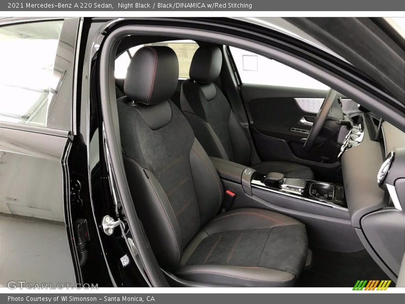  2021 A 220 Sedan Black/DINAMICA w/Red Stitching Interior