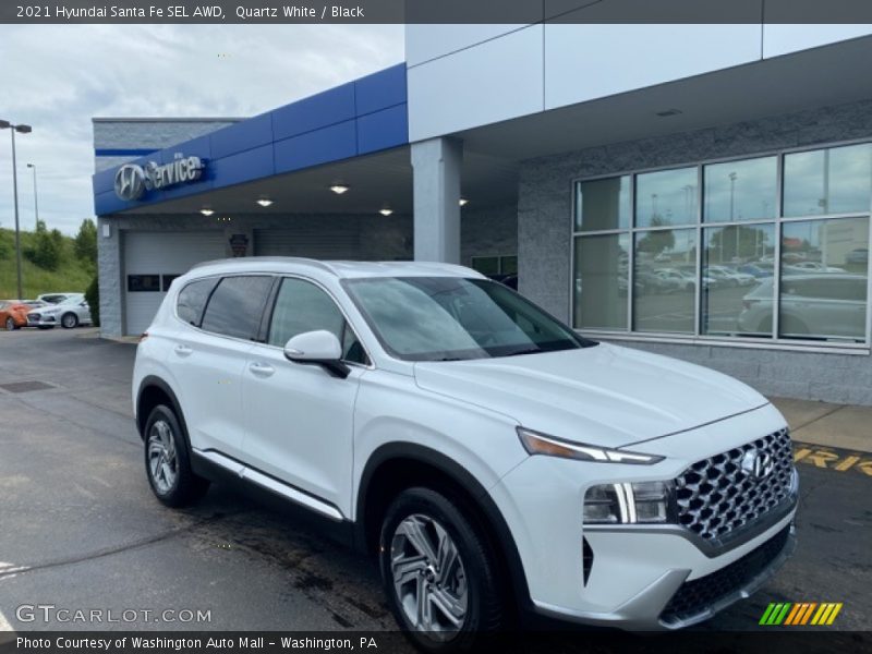 Quartz White / Black 2021 Hyundai Santa Fe SEL AWD