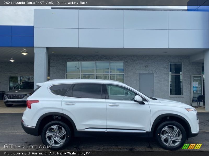 Quartz White / Black 2021 Hyundai Santa Fe SEL AWD