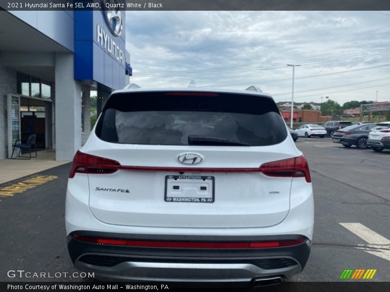 Quartz White / Black 2021 Hyundai Santa Fe SEL AWD