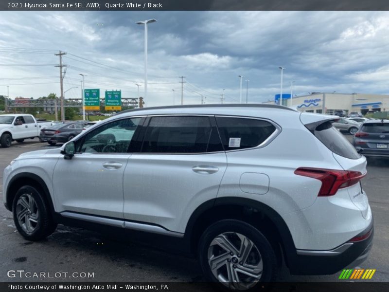 Quartz White / Black 2021 Hyundai Santa Fe SEL AWD